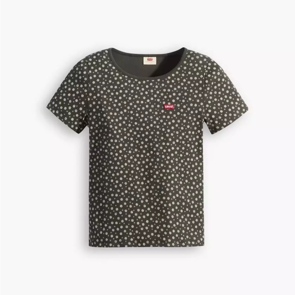 Levi’s Short Sleeve Women’s Honey Tee in Schoolyard Daisy Pirate Black L